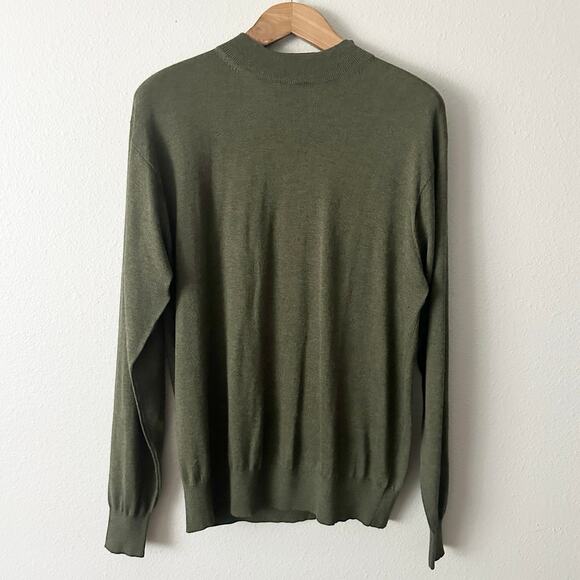 Neiman Marcus Men's Silk Cashmere Sweater - Size XL dark olive green - Picture 1 of 10